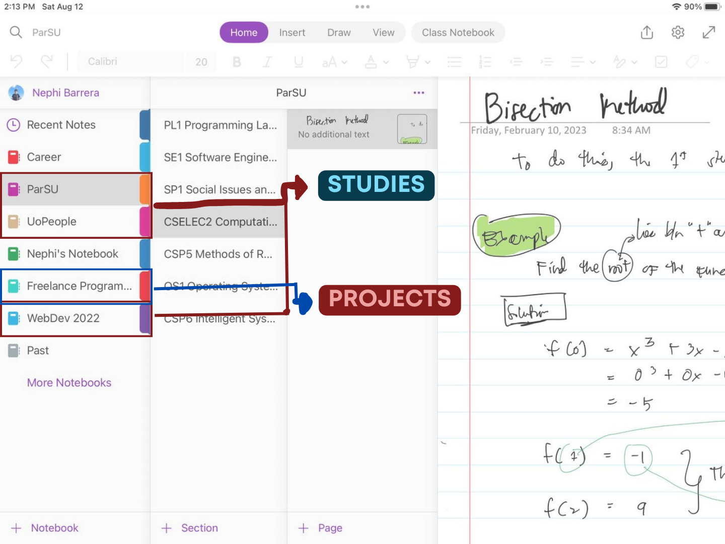 OneNote in iPad