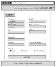 Sign Up Page (Wireframe)