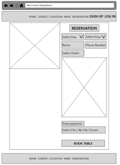 Reservation Page (Wireframe)